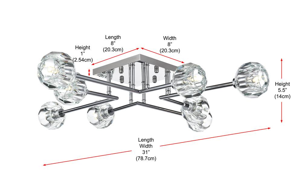Elegant Furniture & Lighting - Eren 31 inch Flush Mount in Chrome - 3505F31C veiw 9