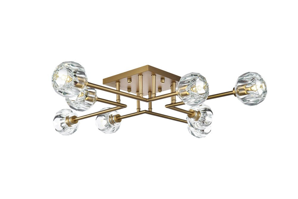 Elegant Furniture & Lighting - Eren 31 inch Flush Mount in Satin Gold - 3505F31SG veiw 1
