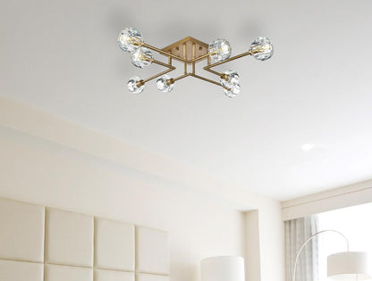 Elegant Furniture & Lighting - Eren 31 inch Flush Mount in Satin Gold - 3505F31SG veiw 2