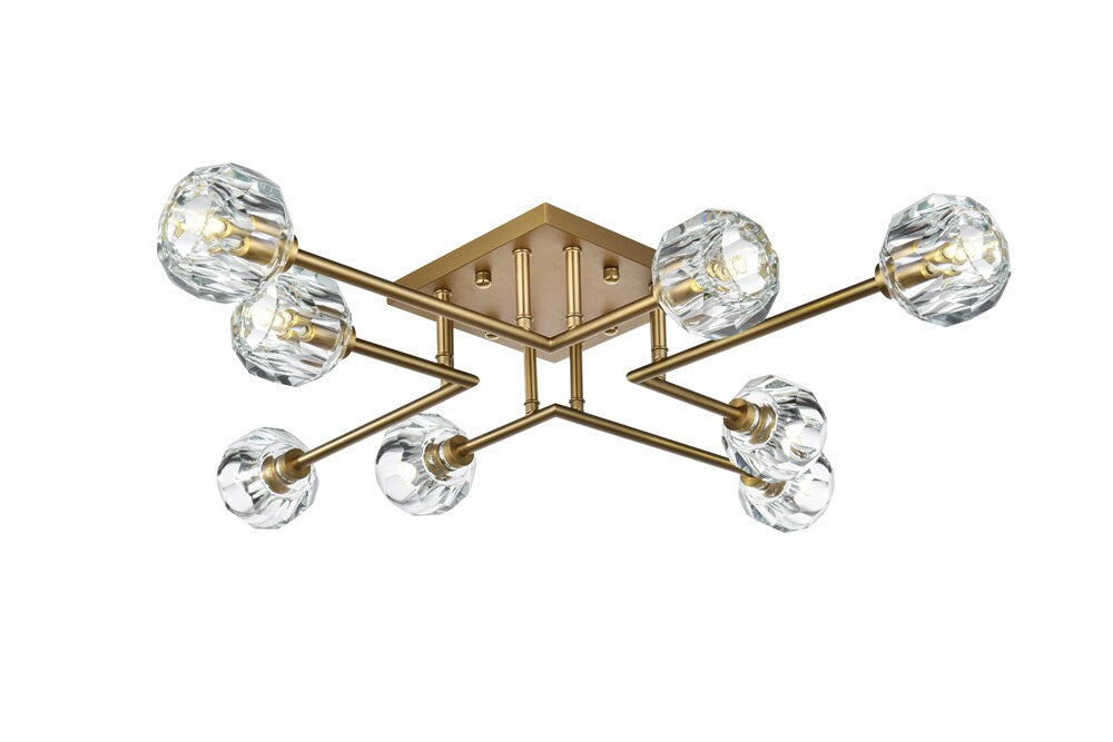 Elegant Furniture & Lighting - Eren 31 inch Flush Mount in Satin Gold - 3505F31SG veiw 3