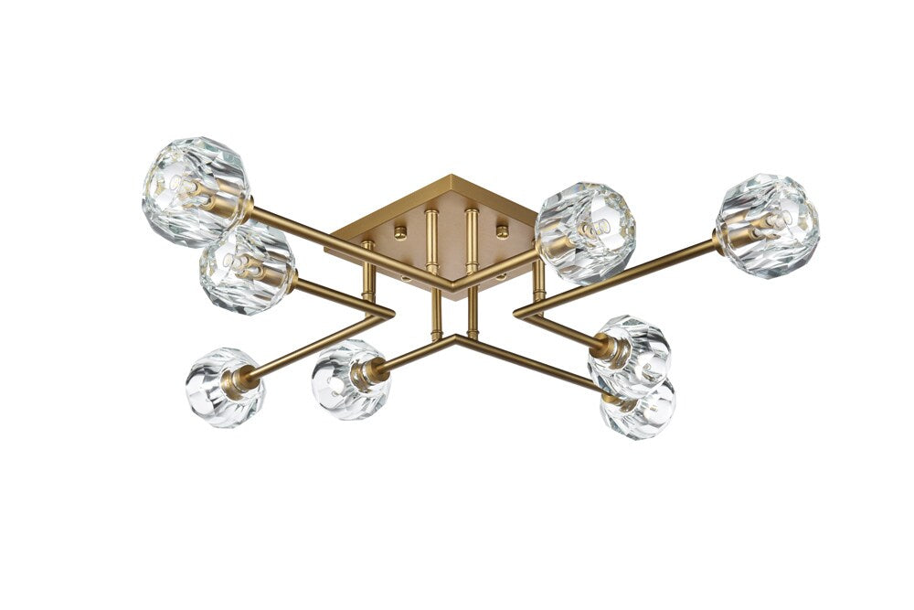 Elegant Furniture & Lighting - Eren 31 inch Flush Mount in Satin Gold - 3505F31SG veiw 4