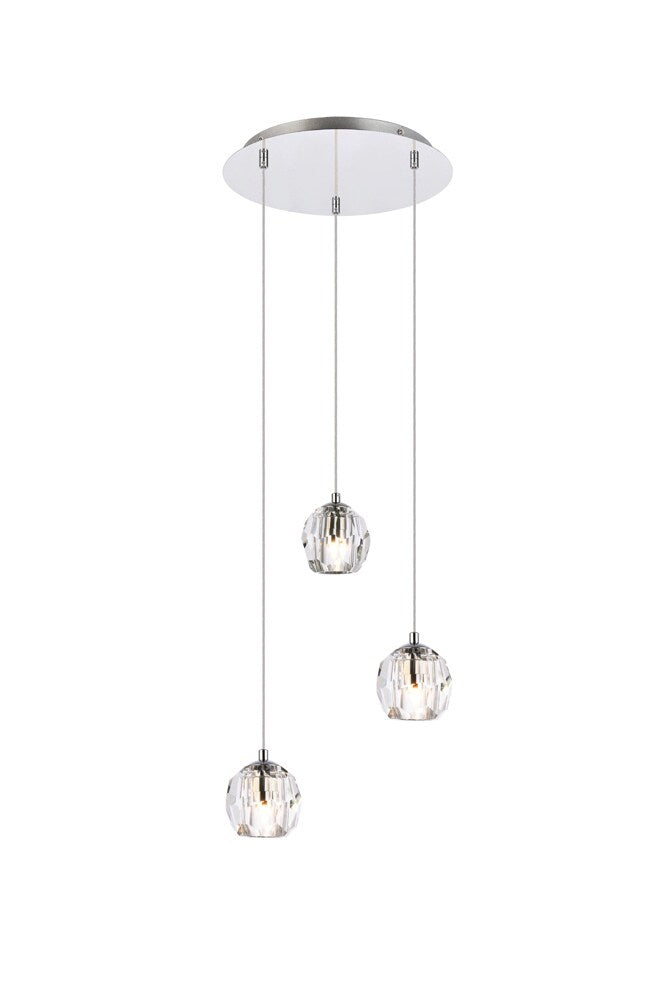 Elegant Furniture & Lighting - Eren 3 lights Chrome pendant - 3505D12C veiw 1