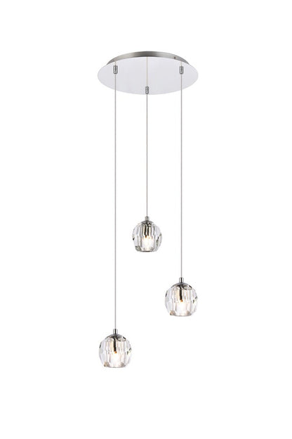 Elegant Furniture & Lighting - Eren 3 lights Chrome pendant - 3505D12C veiw 1