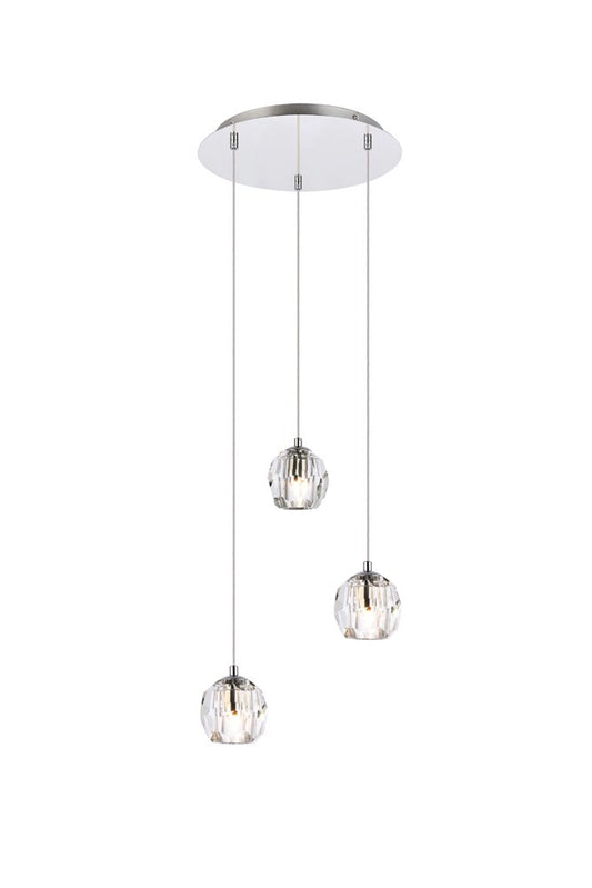 Elegant Furniture & Lighting - Eren 3 lights Chrome pendant - 3505D12C veiw 1