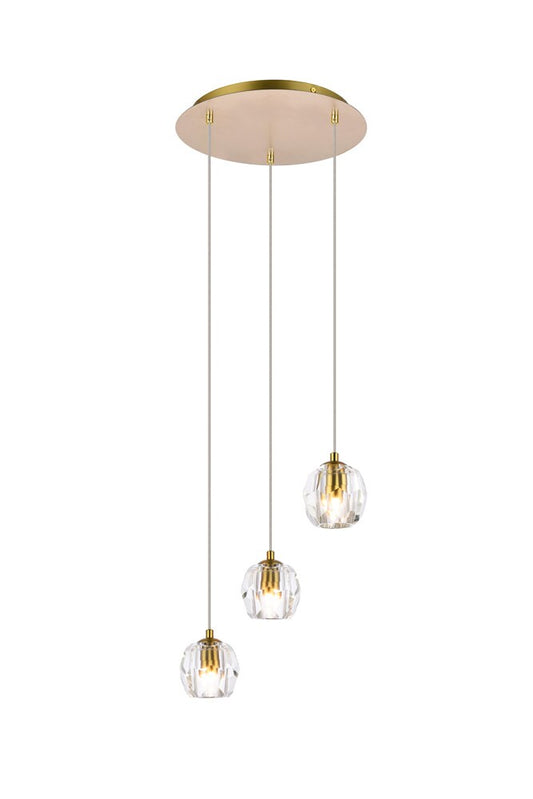 Elegant Furniture & Lighting - Eren 3 lights Gold pendant - 3505D12G veiw 1