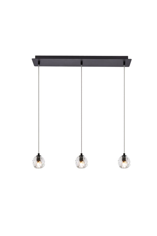 Elegant Furniture & Lighting - Eren 3 lights Black pendant - 3505D28BK veiw 1