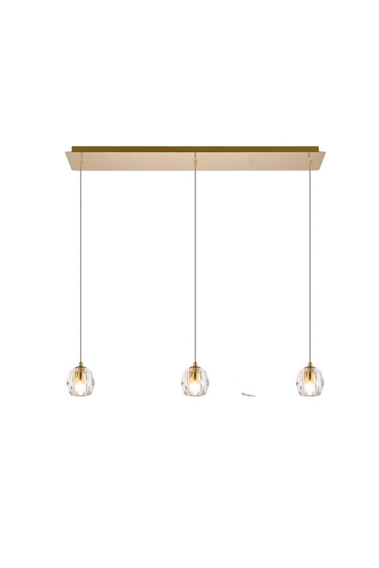 Elegant Furniture & Lighting - Eren 3 lights Gold pendant - 3505D28G veiw 1