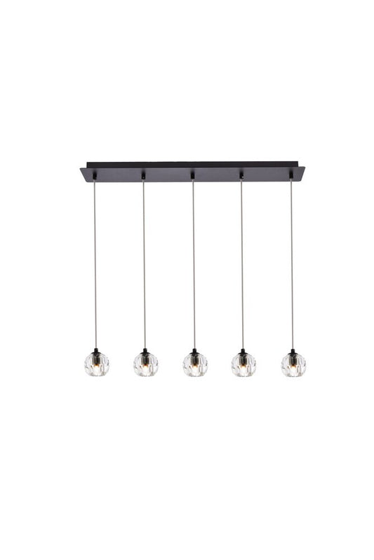 Elegant Furniture & Lighting - Eren 5 lights Black pendant - 3505D32BK veiw 1