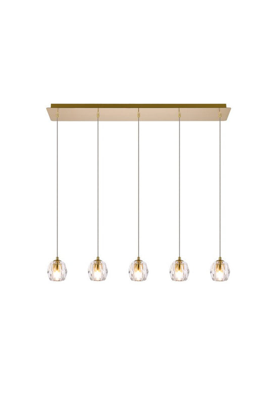 Elegant Furniture & Lighting - Eren 5 lights Gold pendant - 3505D32G veiw 1