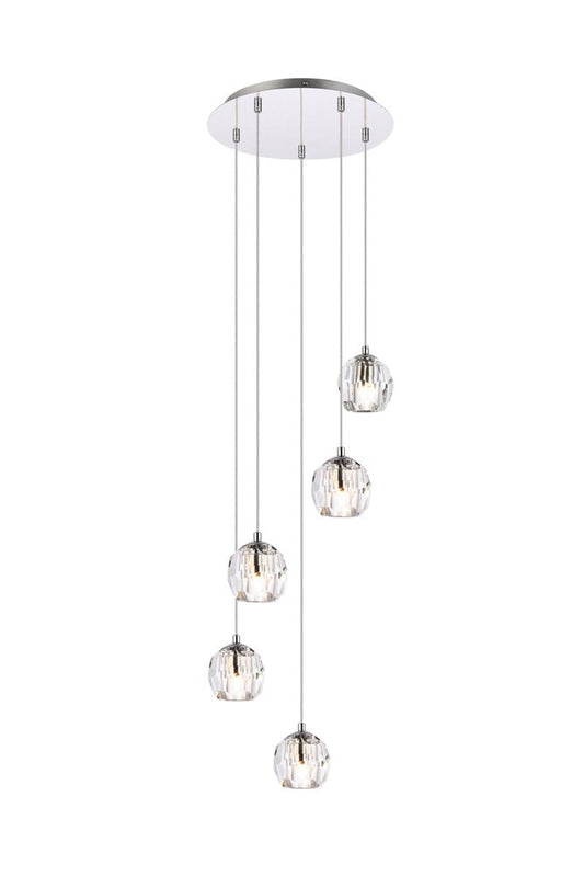 Elegant Furniture & Lighting - Eren 5 lights Chrome pendant - 3505G12C veiw 1