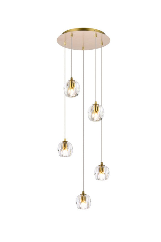 Elegant Furniture & Lighting - Eren 5 lights Gold pendant - 3505G12G veiw 1