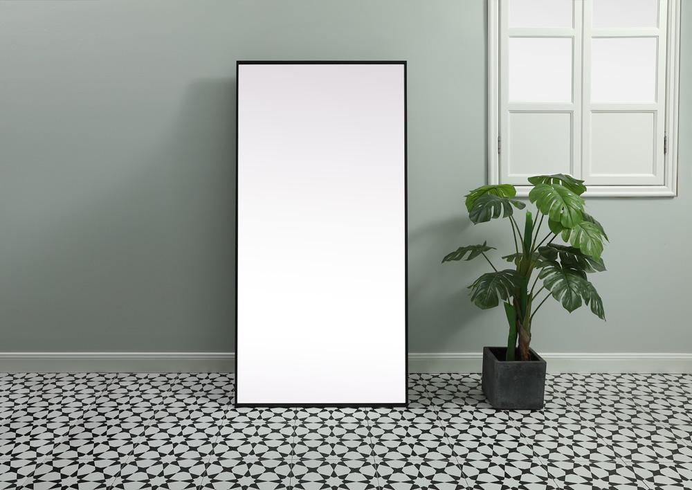 Elegant Furniture & Lighting - Eternity Metal Frame Rectangle Full Length Mirror 30x60 Inch in Black - MR4FL3060BK veiw 2
