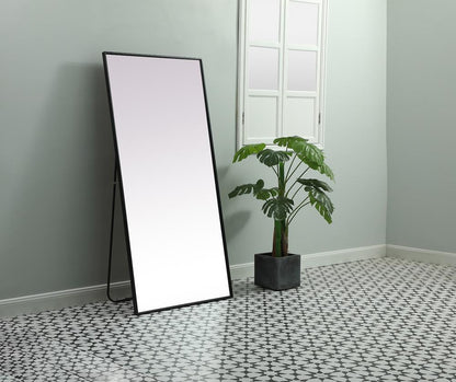 Elegant Furniture & Lighting - Eternity Metal Frame Rectangle Full Length Mirror 30x60 Inch in Black - MR4FL3060BK veiw 3