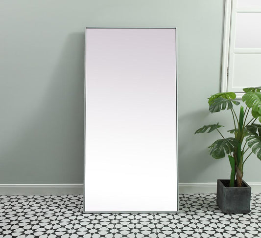 Elegant Furniture & Lighting - Eternity Metal Frame Rectangle Full Length Mirror 30x60 Inch in Silver - MR4FL3060S veiw 2