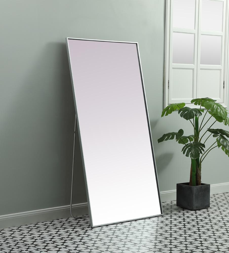 Elegant Furniture & Lighting - Eternity Metal Frame Rectangle Full Length Mirror 30x60 Inch in Silver - MR4FL3060S veiw 3