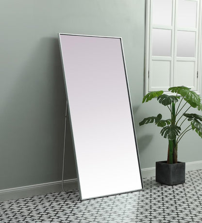 Elegant Furniture & Lighting - Eternity Metal Frame Rectangle Full Length Mirror 30x60 Inch in Silver - MR4FL3060S veiw 3