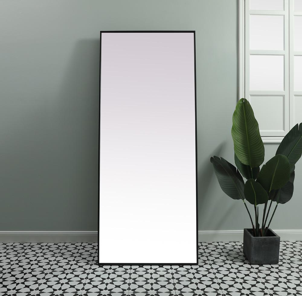 Elegant Furniture & Lighting - Eternity Metal Frame Rectangle Full Length Mirror 30x72 Inch in Black - MR4FL3072BK veiw 2
