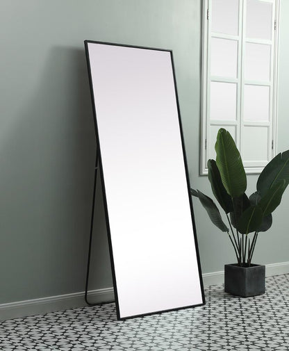 Elegant Furniture & Lighting - Eternity Metal Frame Rectangle Full Length Mirror 30x72 Inch in Black - MR4FL3072BK veiw 3