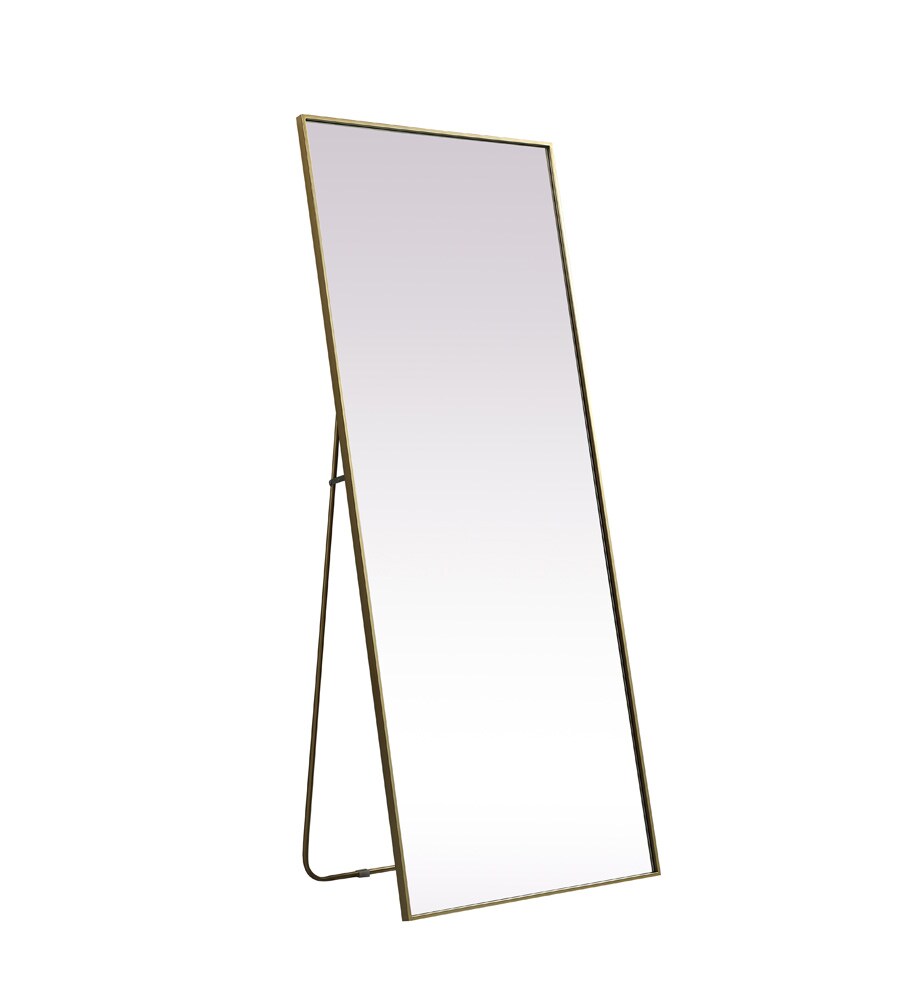 Elegant Furniture & Lighting - Eternity Metal Frame Rectangle Full Length Mirror 30x72 Inch in Brass - MR4FL3072BR veiw 6