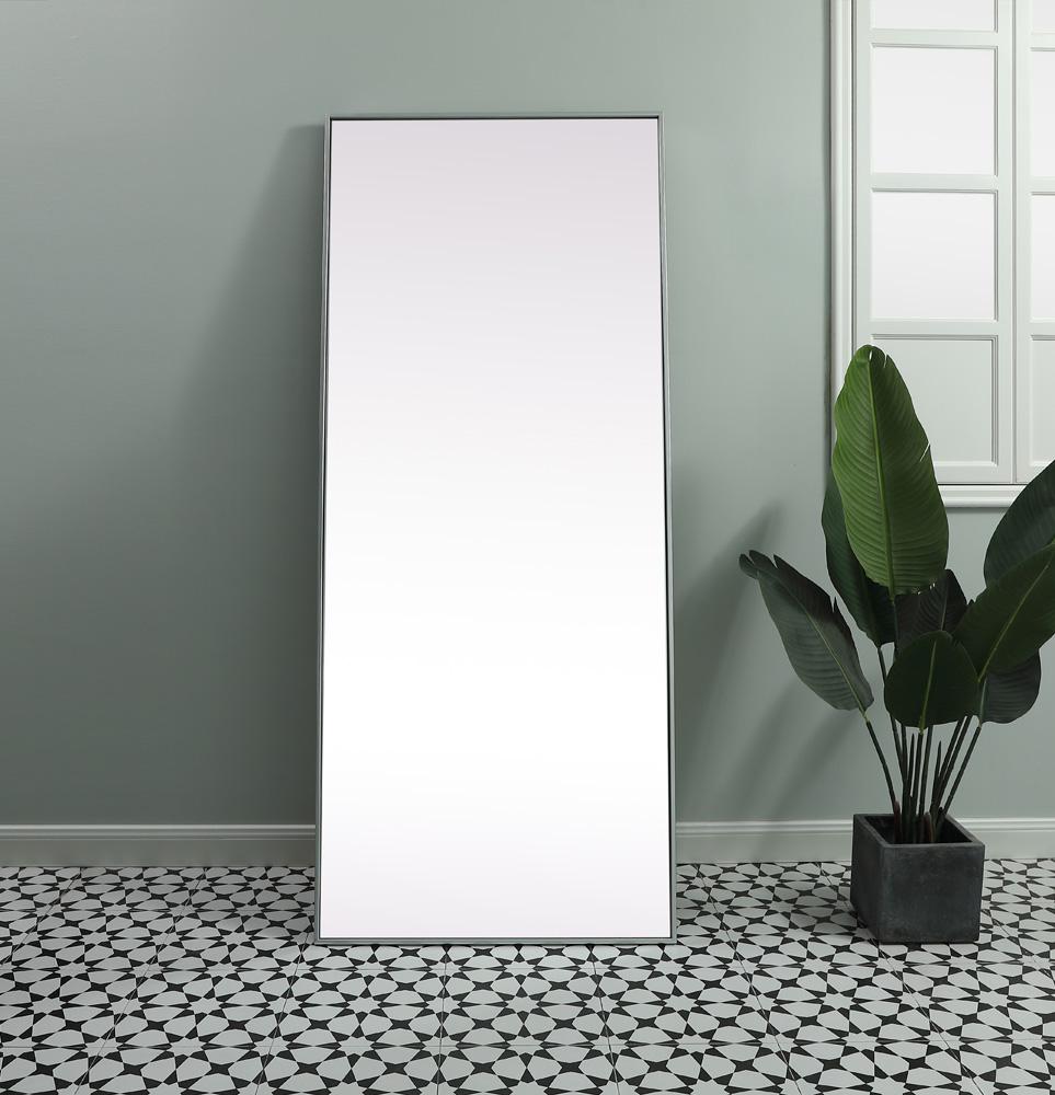 Elegant Furniture & Lighting - Eternity Metal Frame Rectangle Full Length Mirror 30x72 Inch in Silver - MR4FL3072S veiw 2