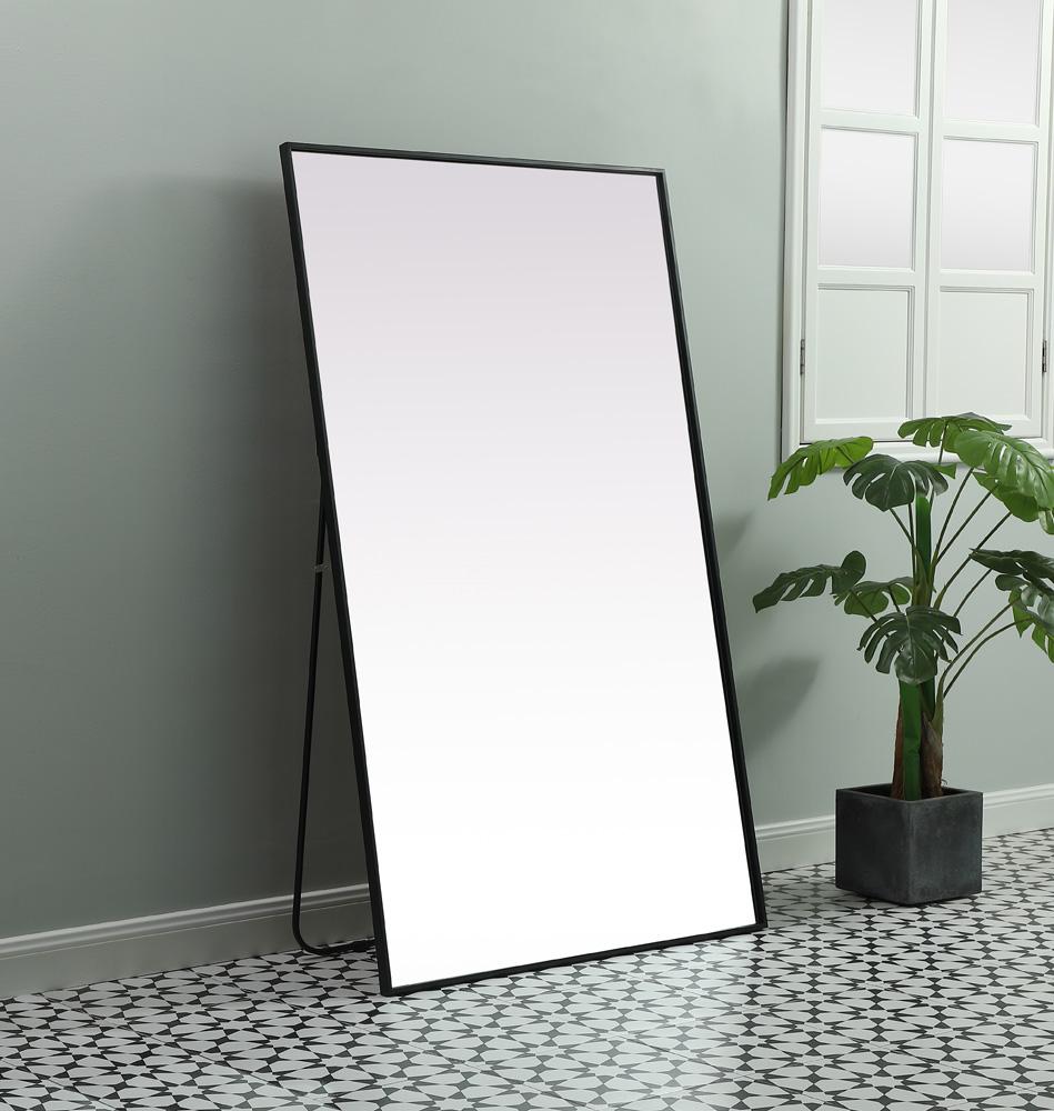 Elegant Furniture & Lighting - Eternity Metal Frame Rectangle Full Length Mirror 36x60 Inch in Black - MR4FL3660BK veiw 3