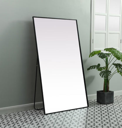 Elegant Furniture & Lighting - Eternity Metal Frame Rectangle Full Length Mirror 36x60 Inch in Black - MR4FL3660BK veiw 3
