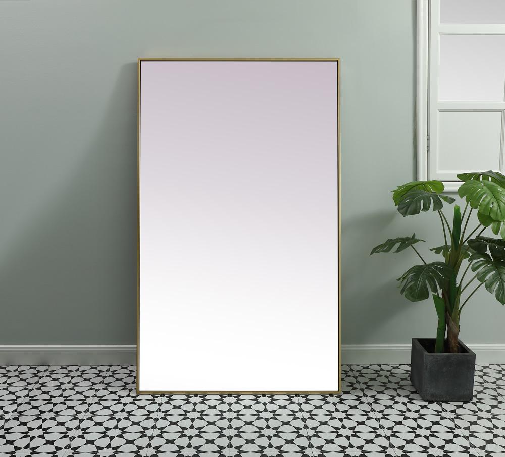 Elegant Furniture & Lighting - Eternity Metal Frame Rectangle Full Length Mirror 36x60 Inch in Brass - MR4FL3660BR veiw 2