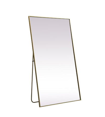 Elegant Furniture & Lighting - Eternity Metal Frame Rectangle Full Length Mirror 36x60 Inch in Brass - MR4FL3660BR veiw 6