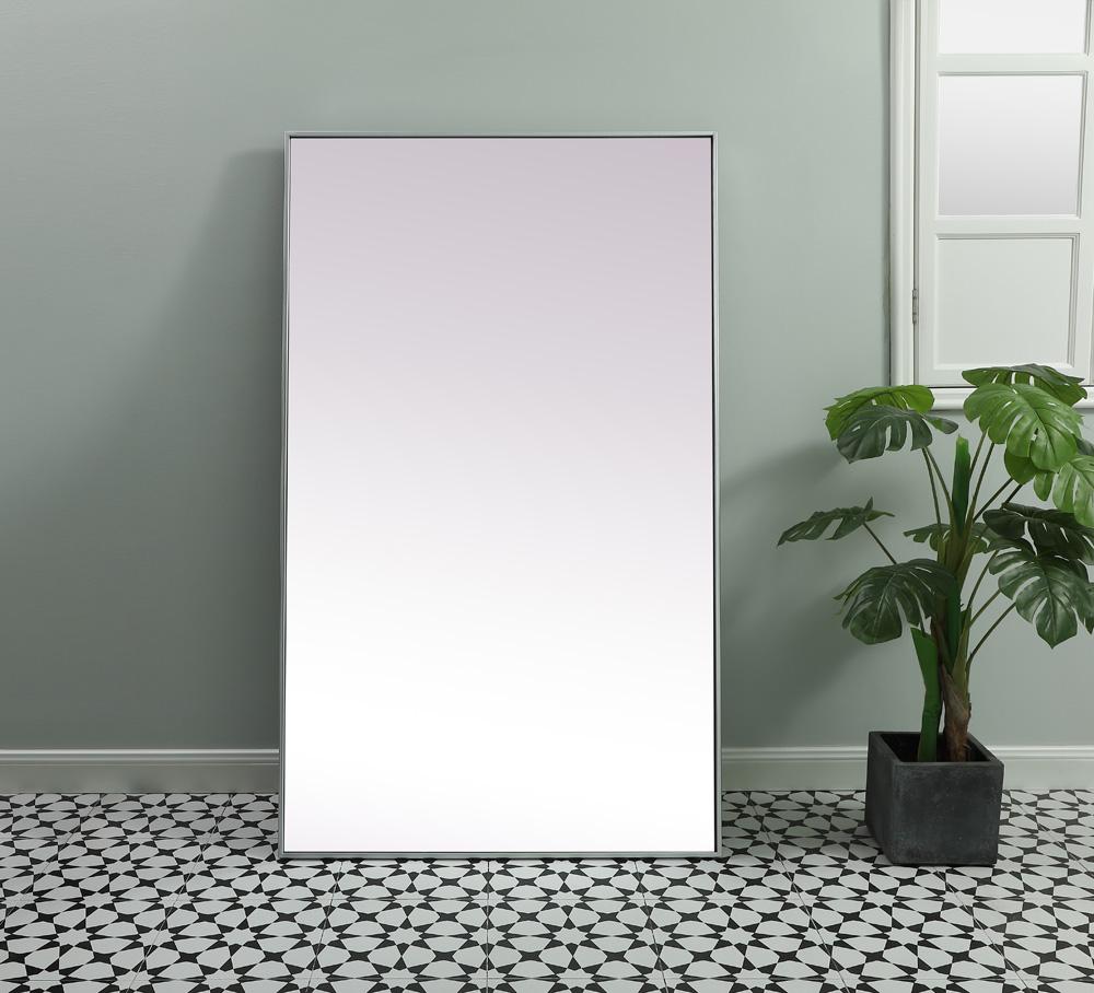 Elegant Furniture & Lighting - Eternity Metal Frame Rectangle Full Length Mirror 36x60 Inch in Silver - MR4FL3660S veiw 2