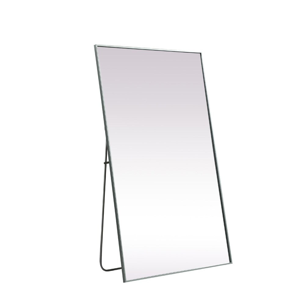 Elegant Furniture & Lighting - Eternity Metal Frame Rectangle Full Length Mirror 36x60 Inch in Silver - MR4FL3660S veiw 6