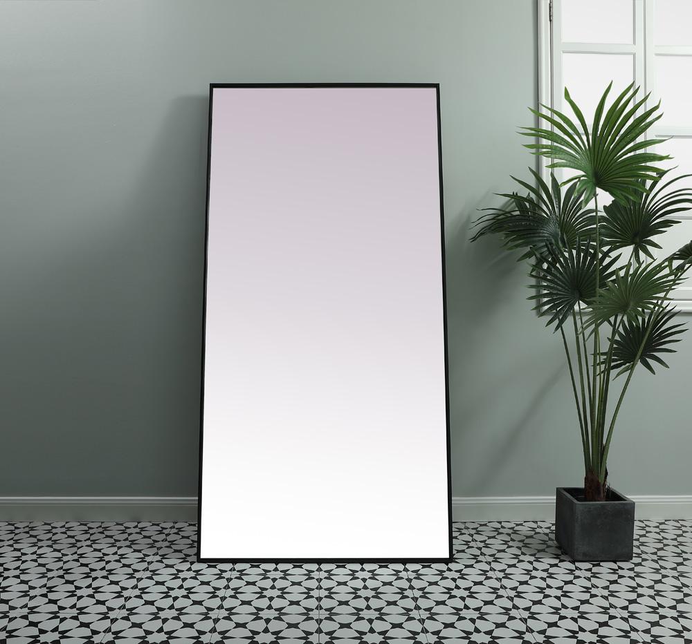 Elegant Furniture & Lighting - Eternity Metal Frame Rectangle Full Length Mirror 36x72 Inch in Black - MR4FL3672BK veiw 2