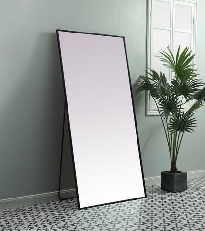Elegant Furniture & Lighting - Eternity Metal Frame Rectangle Full Length Mirror 36x72 Inch in Black - MR4FL3672BK veiw 3