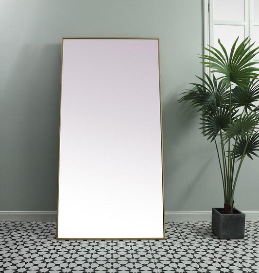 Elegant Furniture & Lighting - Eternity Metal Frame Rectangle Full Length Mirror 36x72 Inch in Brass - MR4FL3672BR veiw 2