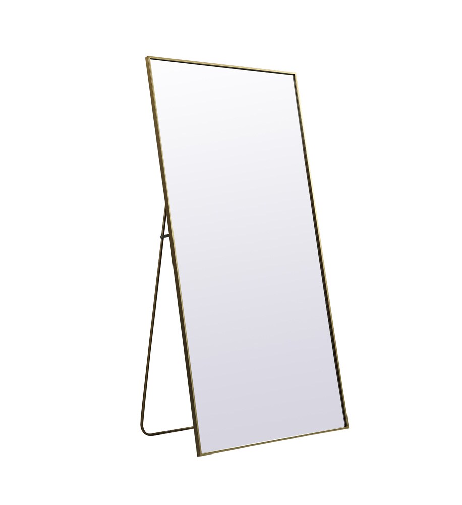 Elegant Furniture & Lighting - Eternity Metal Frame Rectangle Full Length Mirror 36x72 Inch in Brass - MR4FL3672BR veiw 6