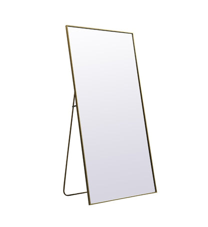 Elegant Furniture & Lighting - Eternity Metal Frame Rectangle Full Length Mirror 36x72 Inch in Brass - MR4FL3672BR veiw 6