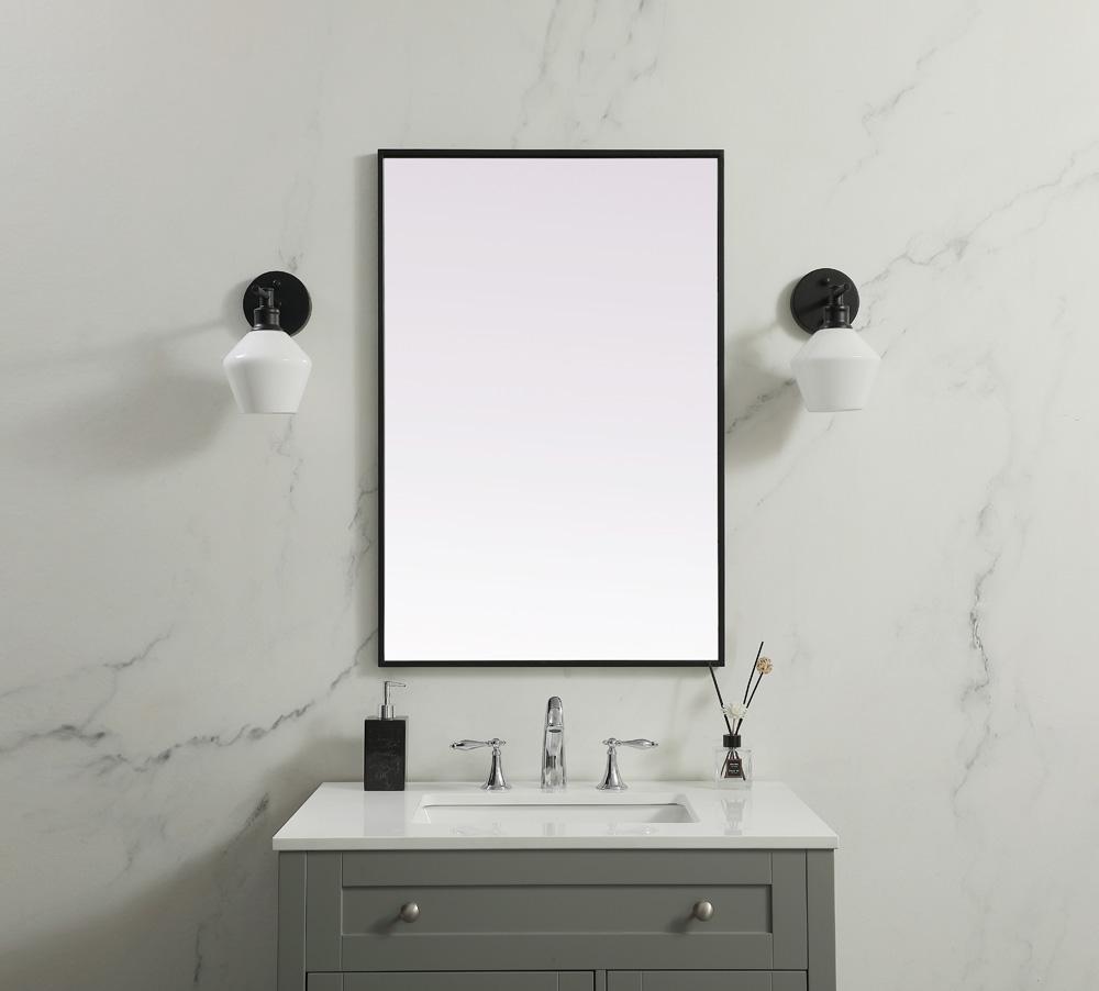 Elegant Furniture & Lighting - Eternity Metal Frame Rectangle Mirror 24x36 Inch in Black - MR42436BK veiw 2