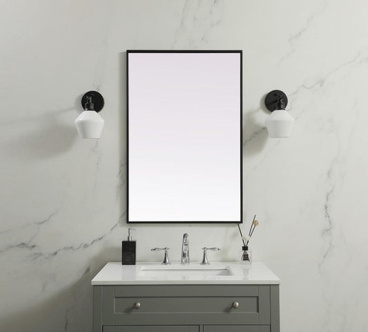 Elegant Furniture & Lighting - Eternity Metal Frame Rectangle Mirror 24x36 Inch in Black - MR42436BK veiw 2