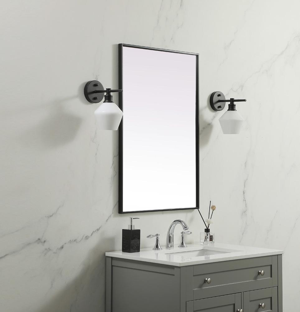Elegant Furniture & Lighting - Eternity Metal Frame Rectangle Mirror 24x36 Inch in Black - MR42436BK veiw 3