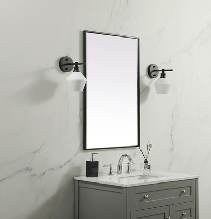 Elegant Furniture & Lighting - Eternity Metal Frame Rectangle Mirror 24x36 Inch in Black - MR42436BK veiw 3