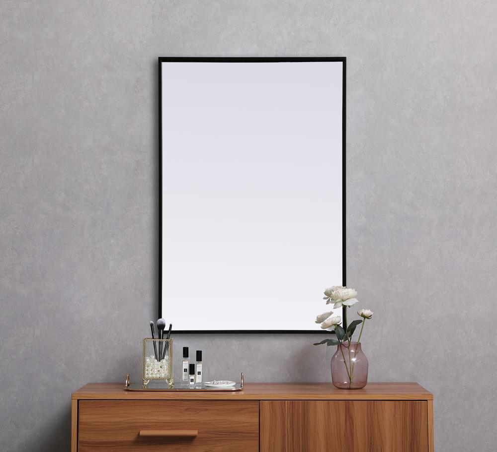 Elegant Furniture & Lighting - Eternity Metal Frame Rectangle Mirror 24x36 Inch in Black - MR42436BK veiw 4