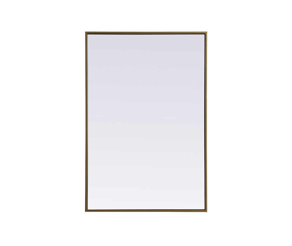 Elegant Furniture & Lighting - Eternity Metal Frame Rectangle Mirror 24x36 Inch in Brass - MR42436BR veiw 1