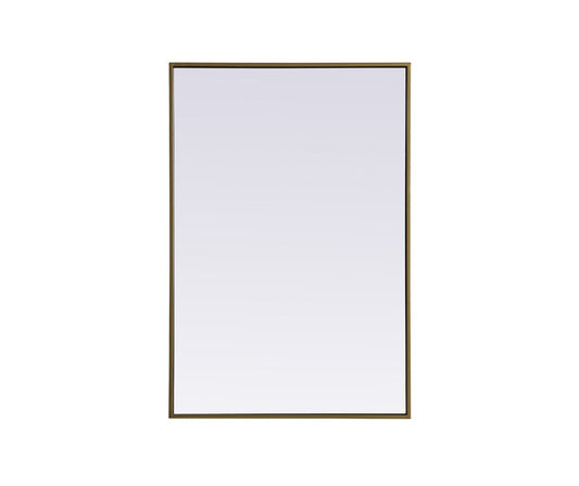 Elegant Furniture & Lighting - Eternity Metal Frame Rectangle Mirror 24x36 Inch in Brass - MR42436BR veiw 1