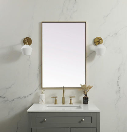 Elegant Furniture & Lighting - Eternity Metal Frame Rectangle Mirror 24x36 Inch in Brass - MR42436BR veiw 2