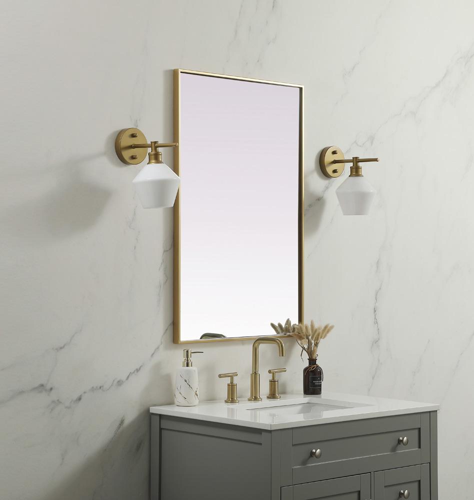 Elegant Furniture & Lighting - Eternity Metal Frame Rectangle Mirror 24x36 Inch in Brass - MR42436BR veiw 3