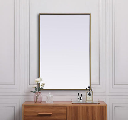 Elegant Furniture & Lighting - Eternity Metal Frame Rectangle Mirror 24x36 Inch in Brass - MR42436BR veiw 4