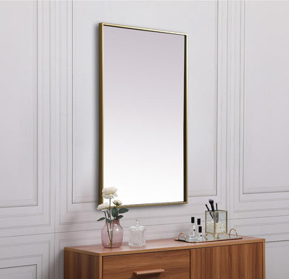 Elegant Furniture & Lighting - Eternity Metal Frame Rectangle Mirror 24x36 Inch in Brass - MR42436BR veiw 5