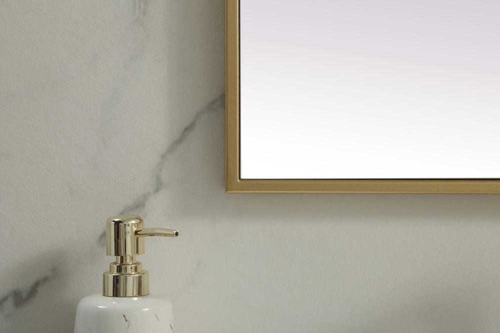 Elegant Furniture & Lighting - Eternity Metal Frame Rectangle Mirror 24x36 Inch in Brass - MR42436BR veiw 6