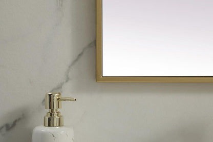 Elegant Furniture & Lighting - Eternity Metal Frame Rectangle Mirror 24x36 Inch in Brass - MR42436BR veiw 6