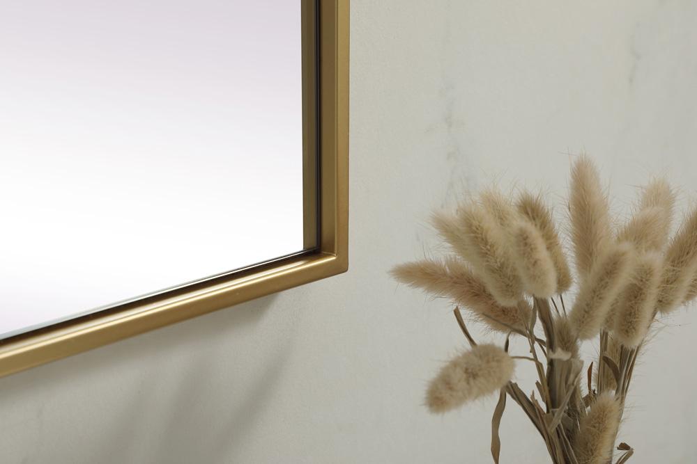 Elegant Furniture & Lighting - Eternity Metal Frame Rectangle Mirror 24x36 Inch in Brass - MR42436BR veiw 7