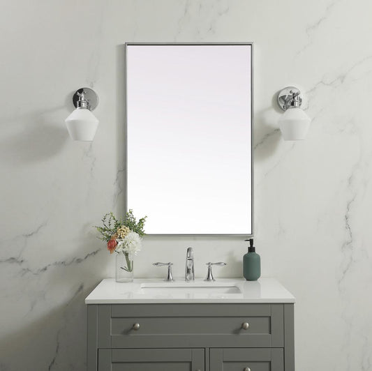 Elegant Furniture & Lighting - Eternity Metal Frame Rectangle Mirror 24x36 Inch in Silver - MR42436S veiw 2